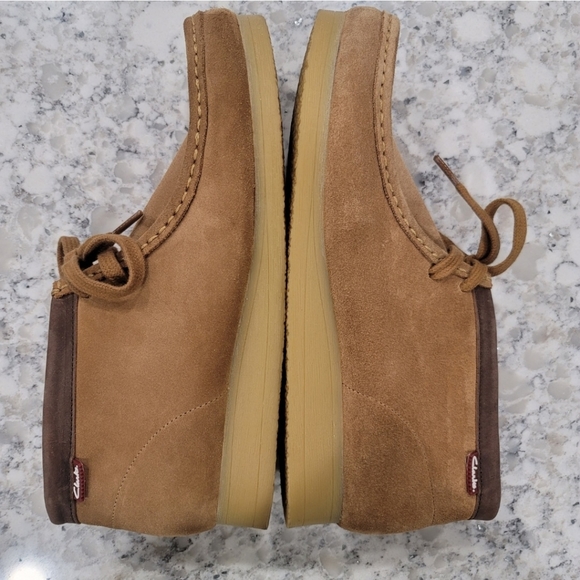 Men's Clarks Stinson Hi Top Wallabee Soft Wheat Tan Suede Boots Sz: 10.5M - Picture 4 of 8